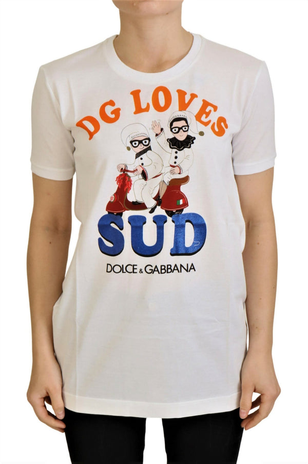 Dolce &amp; Gabbana White Cotton DG Loves SUD T-paita