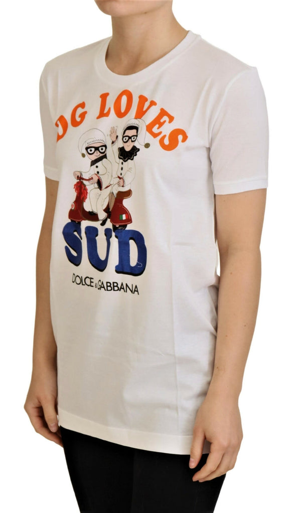 Dolce &amp; Gabbana White Cotton DG Loves SUD T-paita