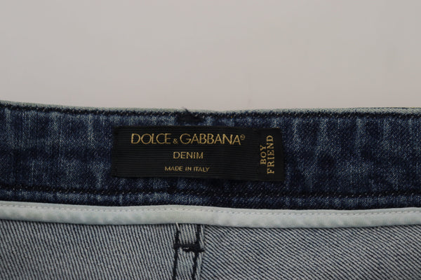 Dolce &amp; Gabbana Yellow Leopard Cotton Straight Denim Farkut