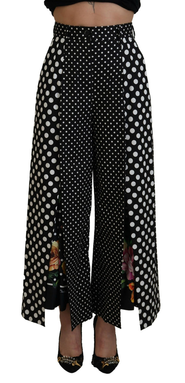 Dolce &amp; Gabbana Multicolor Polka Dots High Waist -housut