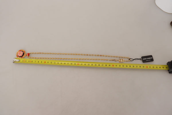 Dolce &amp; Gabbana kultainen messinkiketju SUPER PIG -riipus logokaulakoru