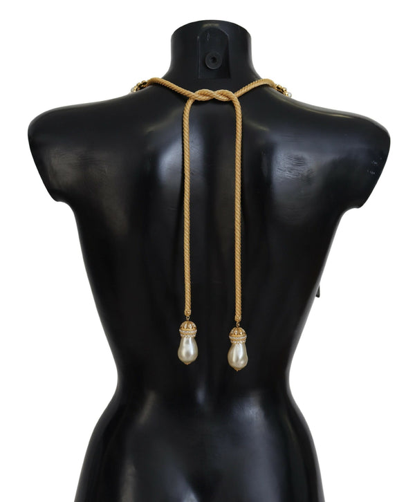 Dolce &amp; Gabbana kultainen messinki Sisilia Crystal Robe Statement -kaulakoru