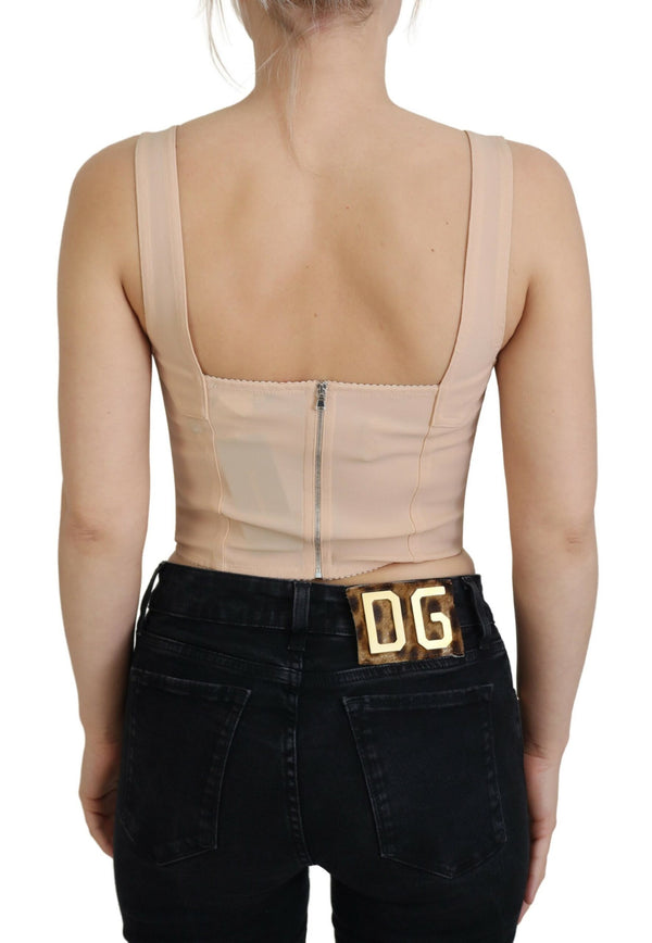 Dolce &amp; Gabbana beige rajattu bustier korsettirintaliivit