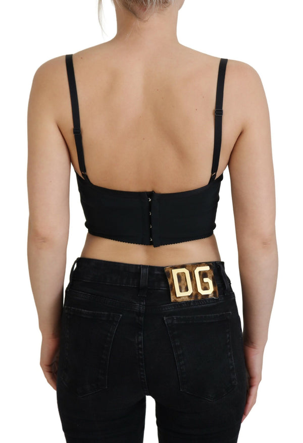 Dolce &amp; Gabbana Pink Leopard Print Cropped Bustier Corset Top