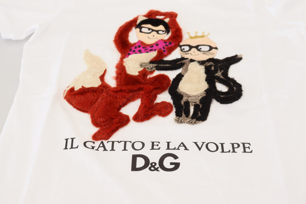 Dolce &amp; Gabbana T-paita, valkoinen kuvioitu lyhythihainen toppi