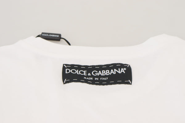 Dolce &amp; Gabbana T-paita, valkoinen kuvioitu lyhythihainen toppi