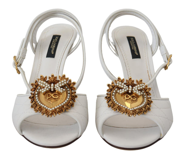 Dolce &amp; Gabbana White Devotion koristellut sandaalikengät