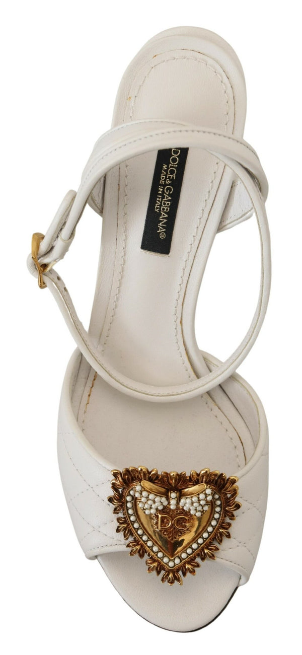 Dolce &amp; Gabbana White Devotion koristellut sandaalikengät