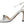 Prada Elegant Silver-White Leather Strap Heels