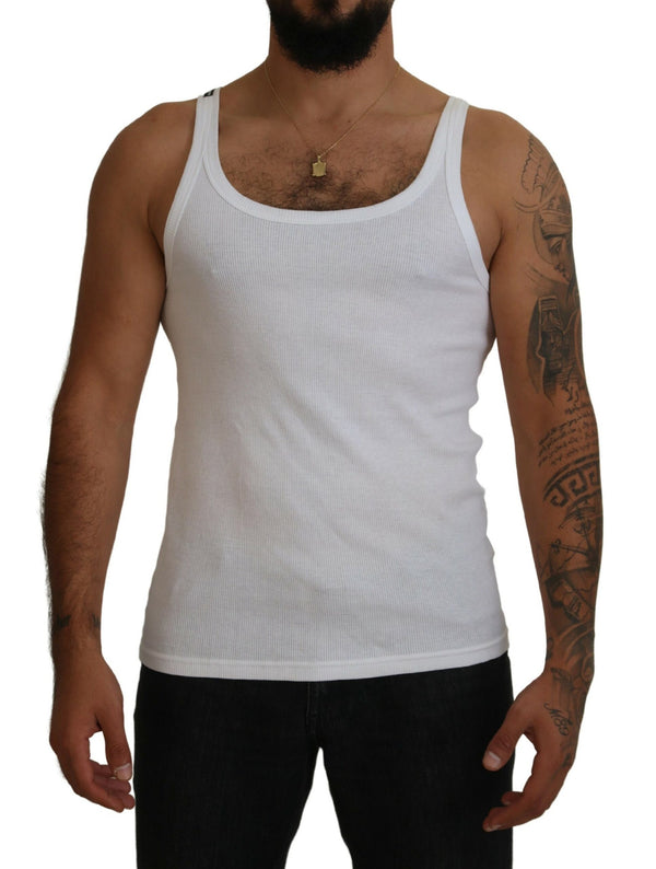 Dolce &amp; Gabbana Cotton White Tank Sleeveless Underwear T-paita