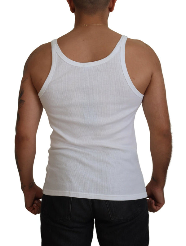 Dolce &amp; Gabbana Cotton White Tank Sleeveless Underwear T-paita