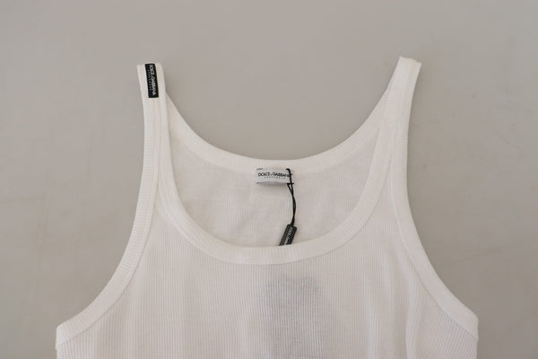 Dolce &amp; Gabbana Cotton White Tank Sleeveless Underwear T-paita