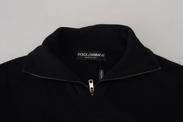 Dolce &amp; Gabbana Black Silk Turtle Neck -neulepusero