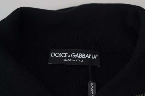 Dolce &amp; Gabbana Black Silk Turtle Neck -neulepusero