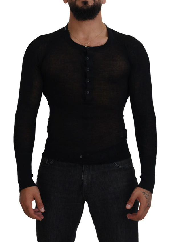 Dolce &amp; Gabbana Black Cashmere Button -pusero