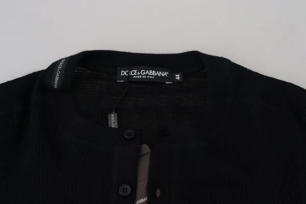 Dolce &amp; Gabbana Black Cashmere Button -pusero