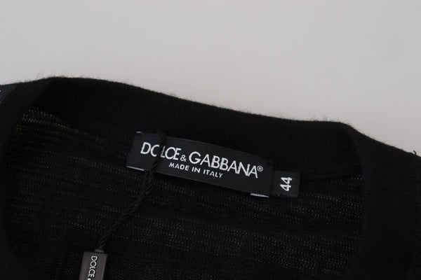 Dolce &amp; Gabbana Black Cashmere Button -pusero