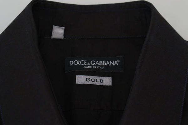 Dolce &amp; Gabbana musta puuvillainen pitkähihainen kultapaita