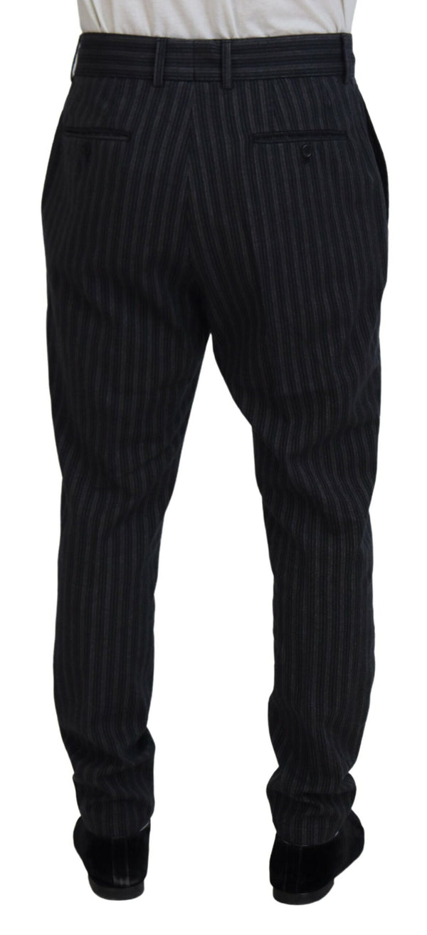 Dolce &amp; Gabbana Dark Grey Stripes Chino -mekkohousut