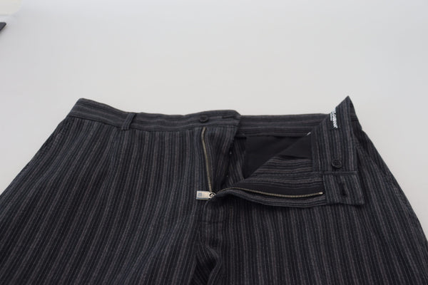 Dolce &amp; Gabbana Dark Grey Stripes Chino -mekkohousut