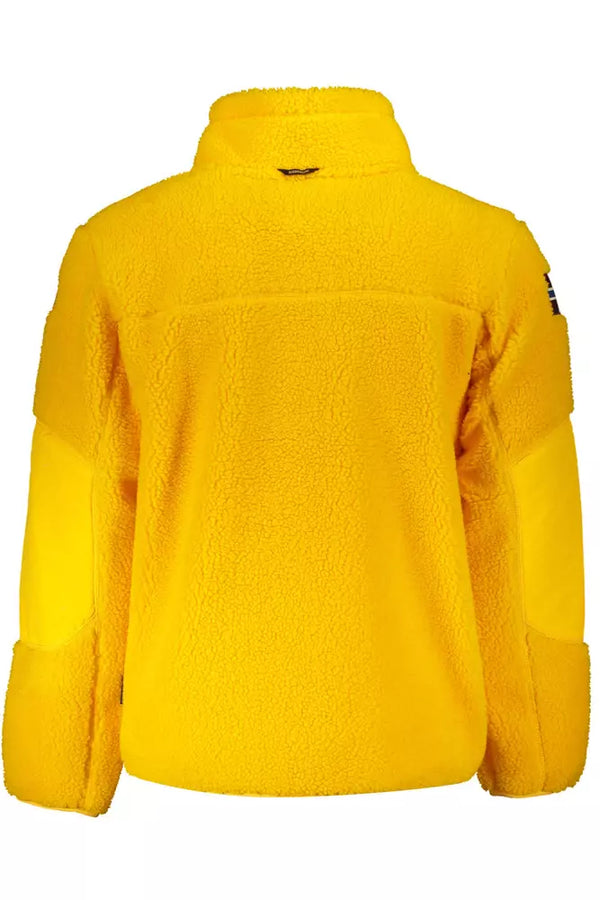 Napapijri Chic High-Neck Embroidered Yellow Sweater