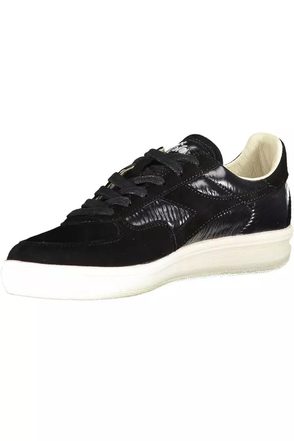 Diadora Elegant Black Sneakers with Swarovski Crystals