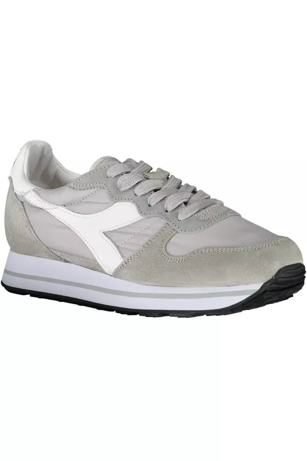 Diadora Elegant Gray Lace-Up Sports Sneakers