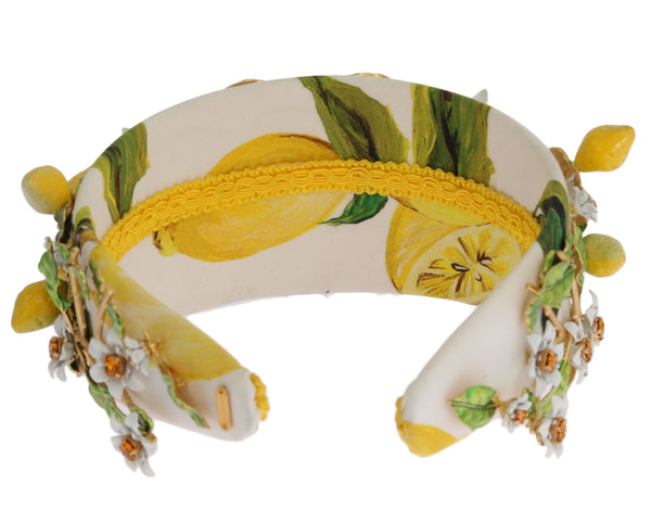 Dolce &amp; Gabbana Yellow Lemons Sicily Crystal Diadem Tiara -pääpanta