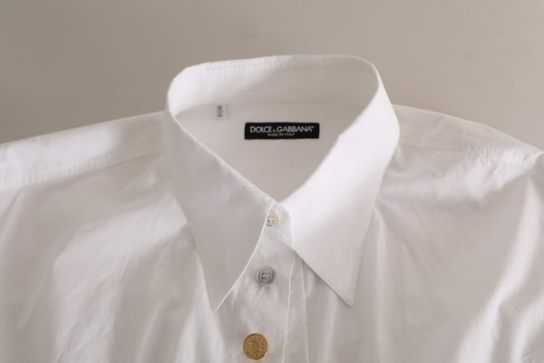 Dolce &amp; Gabbana White Logo Cotton Casual pitkähihainen paita