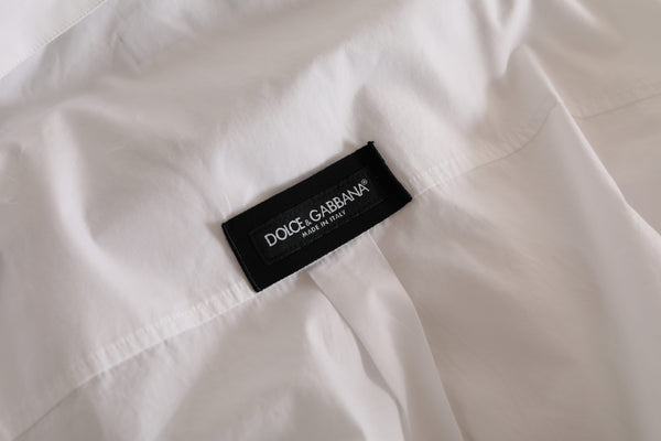 Dolce &amp; Gabbana White Logo Cotton Casual pitkähihainen paita