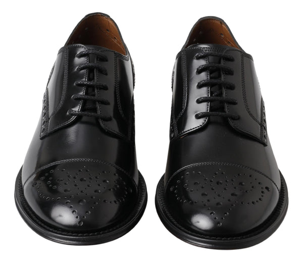 Dolce &amp; Gabbana mustat nahkaiset Oxford Wingtip -muodolliset derbykengät