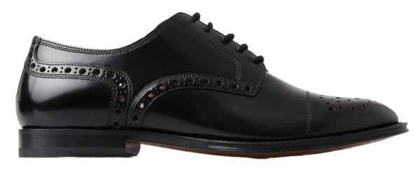 Dolce &amp; Gabbana mustat nahkaiset Oxford Wingtip -muodolliset derbykengät