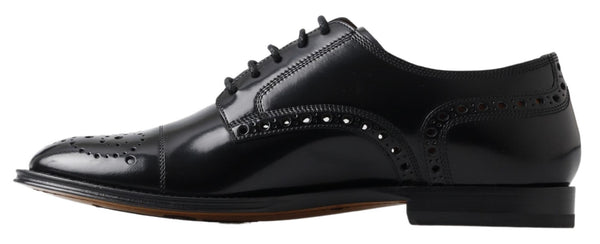 Dolce &amp; Gabbana mustat nahkaiset Oxford Wingtip -muodolliset derbykengät