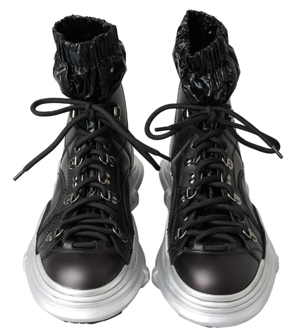 Dolce &amp; Gabbana Black Nylon Galileo High Top -lenkkarit