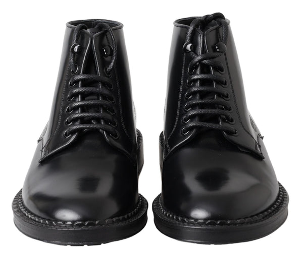 Dolce & Gabbana Elegant Black Leather Men's Boots