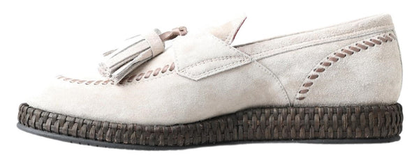 Dolce &amp; Gabbana Ivory Suede Leather Miesten Espadrille-kengät