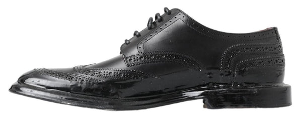 Dolce &amp; Gabbana mustat nahkaiset Oxford Wingtip -muodolliset derbykengät