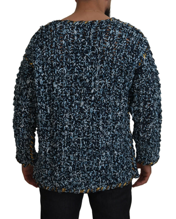 Dolce &amp; Gabbana Blue Button Cardigan Fatto Mano Sweater