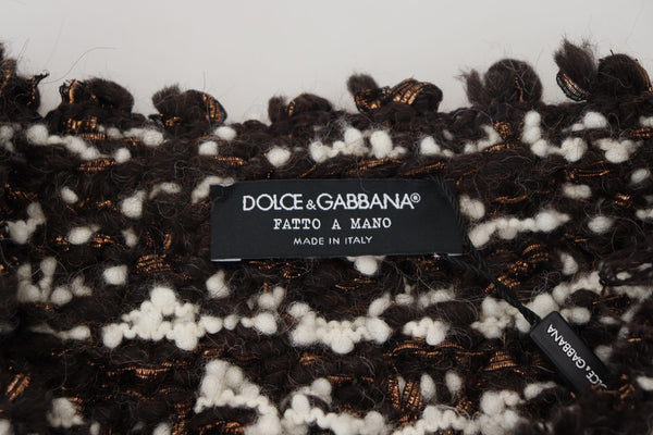 Dolce &amp; Gabbana ruskea neulottu villa Fatto Mano villapaita