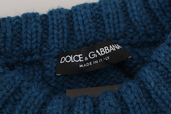 Dolce &amp; Gabbana sininen neulottu villainen Alpaca villapaita