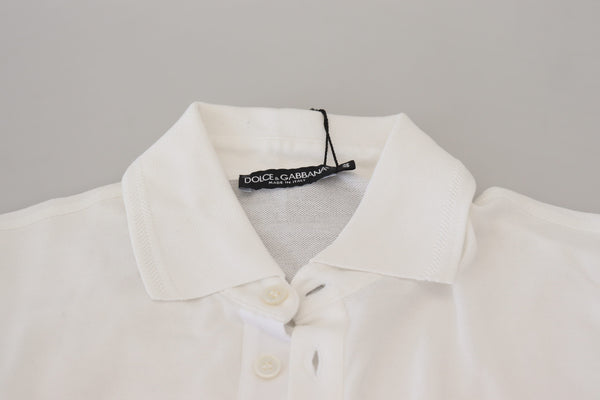 Dolce & Gabbana Elegant White Cotton Blend Polo