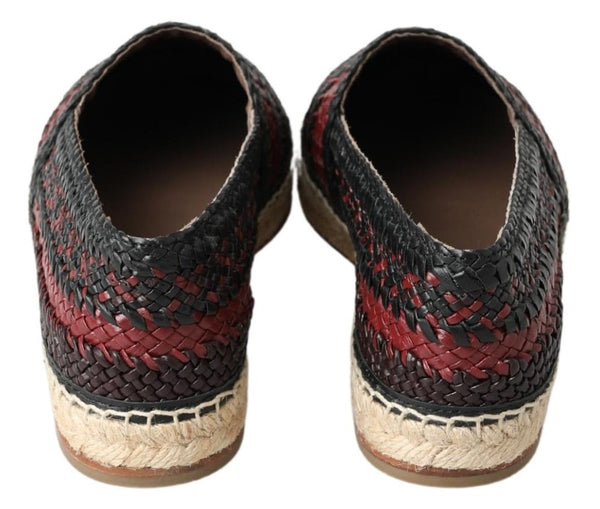 Dolce &amp; Gabbana mustat Bordeaux Buffalon nahkaiset Espadrille-kengät