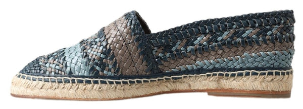 Dolce &amp; Gabbana Sinisenharmaat nahkaiset Buffalo Espadrille -kengät