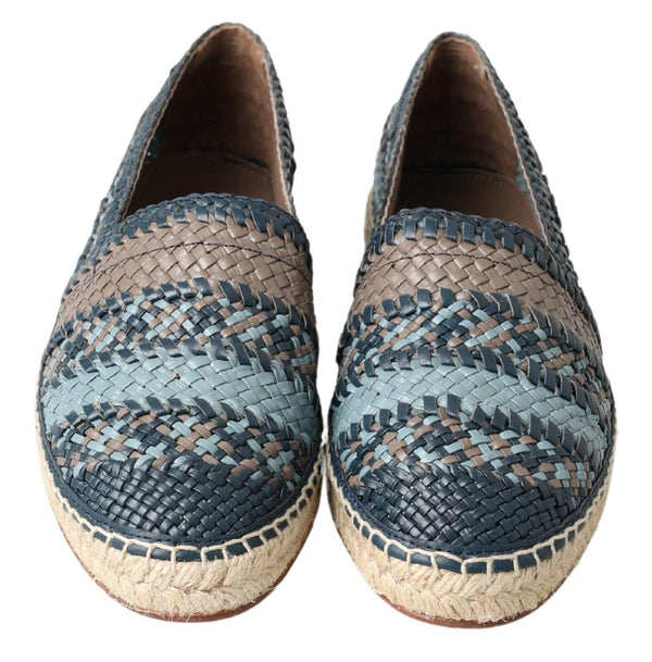 Dolce &amp; Gabbana Sinisenharmaat nahkaiset Buffalo Espadrille -kengät