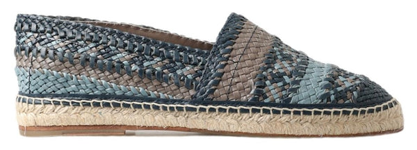 Dolce &amp; Gabbana Sinisenharmaat nahkaiset Buffalo Espadrille -kengät