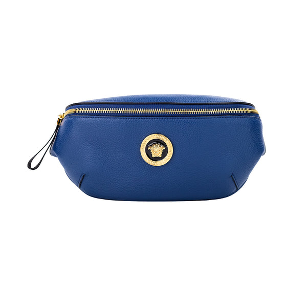 Versace Small Navy Calf Leather Medusa Pendant Fanny Waist Pack vyölaukku