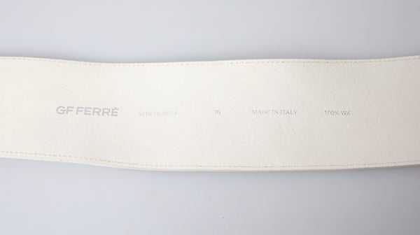 GF Ferre Chic Off White Snap Button Fashion Belt