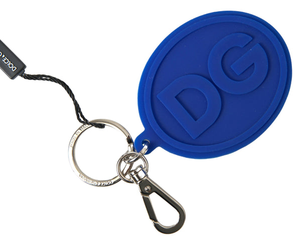 Dolce &amp; Gabbana Blue Rubber DG -logo hopea messinkimetallinen avaimenperä