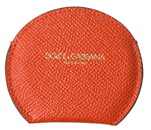 Dolce & Gabbana Elegant Orange Calfskin Mirror Holder