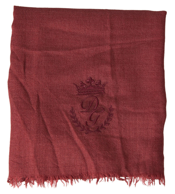 Dolce &amp; Gabbana Maroon Cashmere Knit Wrap huivi hapsuhuivi